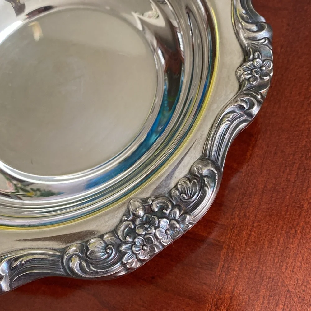 Silver Plated Wm. A Rogers Butter Dish and Bowl - Picture 3 of 10